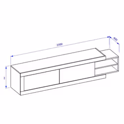 Meublorama DS-HA-SINTRA-24BSKS40-*2C/62KG Support TV et centre de divertissement 1 étagères - Vue supplémentaire 2