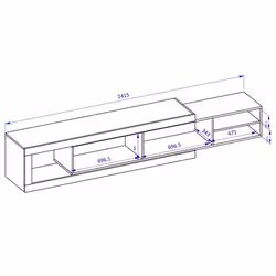 Meublorama DS-HA-SINTRA-24BSKS40-*2C/62KG Support TV et centre de divertissement 1 étagères - Vue supplémentaire 3