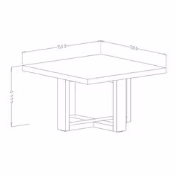 Meublorama DS-HA-EKO-24N0MJ98*1C/23KG Table à café, latérale et de salon Forme carrée - Vue supplémentaire 2