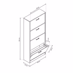 Meublorama RU-CARINI-5203-1*1C/31KG Organisateur pour chaussures Blanc - Vue supplémentaire 2