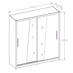 Meublorama MK-BARDOLINO-B4-W10200/W10200-IMDF-B*4C/192KG placard et armoire de chambre à coucher 8 étagères 2 portes(s) - Vue supplémentaire 2