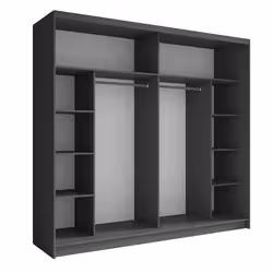 Meublorama MK-FINO-F1-U12012/U12012-12-B*7C/223KG placard et armoire de chambre à coucher 7 étagères 2 portes(s) - Vue supplémentaire 2
