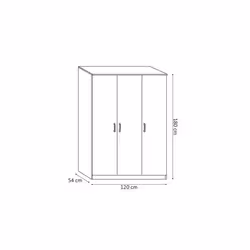 Meublorama RU-RAY-6310-5*2C/82,7KG placard et armoire de chambre à coucher 4 étagères 3 portes(s) - Vue supplémentaire 3
