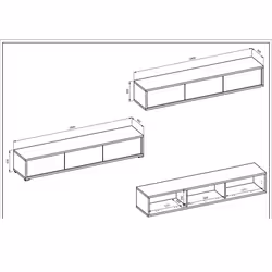 Meublorama HA-FRIDA-24DOMT38*2C/34KG Support TV et centre de divertissement - Vue supplémentaire 2