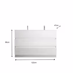 Meublorama MI-START-439013-T120*2C/66KG miroir de salle de bain et armoire de rangement pour évier - Vue supplémentaire 4