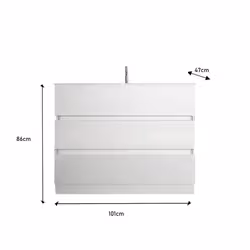 Meublorama MI-START-439013-T100*2C/53KG miroir de salle de bain et armoire de rangement pour évier - Vue supplémentaire 2