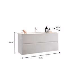 Meublorama MI-START-439013-S80*2C/40KG miroir de salle de bain et armoire de rangement pour évier - Vue supplémentaire 3