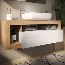 Meublorama MI-HAMBURG-439030K-S110*2C/42KG miroir de salle de bain et armoire de rangement pour évier - Vue supplémentaire 2