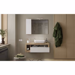 Meublorama MI-HAMBURG-439030K-S110*2C/42KG miroir de salle de bain et armoire de rangement pour évier - Vue supplémentaire 4