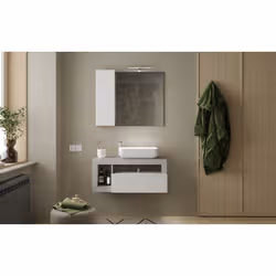 Meublorama MI-HAMBURG-439030CE-S92*2C/38KG miroir de salle de bain et armoire de rangement pour évier - Vue supplémentaire 2