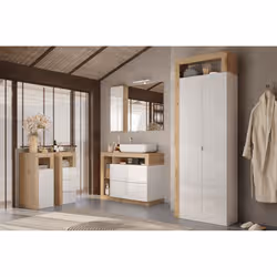 Meublorama MI-HAMBURG-439030-20K*2C/55KG miroir de salle de bain et armoire de rangement pour évier - Vue supplémentaire 2