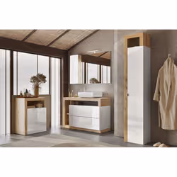Meublorama MI-HAMBURG-439030-11K*1C/32KG miroir de salle de bain et armoire de rangement pour évier - Vue supplémentaire 2