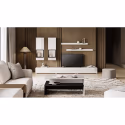 Meublorama HA-BAROS-2497BM10*3C/75KG Support TV et centre de divertissement 6 étagères - Vue supplémentaire 4