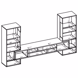 Meublorama DS-HA-COBY-24WNMB10*3C/116KG Support TV et centre de divertissement 6 étagères - Vue supplémentaire 3