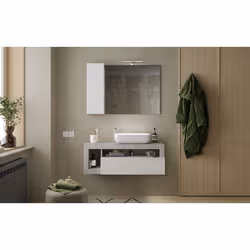 Meublorama MI-HAMBURG-439030CE-S110*2C/42KG miroir de salle de bain et armoire de rangement pour évier - Vue supplémentaire 2