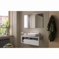 Meublorama MI-HAMBURG-439030CE-S110*2C/42KG miroir de salle de bain et armoire de rangement pour évier - Vue supplémentaire 4