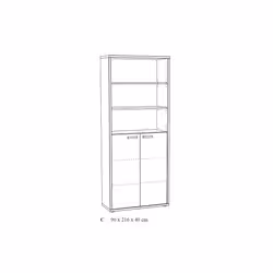 Meublorama NT-PRONTO-PRO4C*2C/81KG Armoire de rangement de bureau - Vue supplémentaire 3