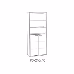 Meublorama NT-PRONTO-PRO2C*2C/81KG Armoire de rangement de bureau - Vue supplémentaire 3
