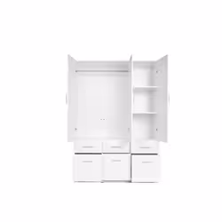 Meublorama MK-SNOW-SW-U11400_HG0001-04-B*4C/131KG placard et armoire de chambre à coucher 2 étagères 3 portes(s) - Vue supplémentaire 2