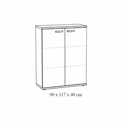 Meublorama NT-RIO-RIO2A*2C/47KG Armoire de rangement de bureau - Vue supplémentaire 3