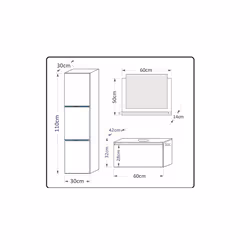 Meublorama FH-L60-1-8-HG-B-1+2-KLIPEX-RGB-*5C/34KG miroir de salle de bain et armoire de rangement pour évier - Vue supplémentaire 4