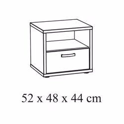 Meublorama NT-CASPER-CASNT*1C/23KG Table de nuit et table de chevet 1 tiroir(s) Marron - Vue supplémentaire 3