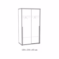 Meublorama NT-CASPER-CASS12*4C/146KG placard et armoire de chambre à coucher 4 étagères 2 portes(s) - Vue supplémentaire 3