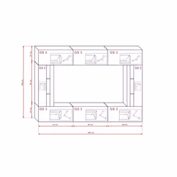 Meublorama FH-C28-28-HG-W-2-1A+4-KLIPEX-RGB*9C/117KG Armoire de rangement de salle à manger - Vue supplémentaire 5