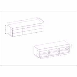Meublorama DS-HA-SILKE-2484GY40*2C/73KG Support TV et centre de divertissement 6 tiroir(s) - Vue supplémentaire 2