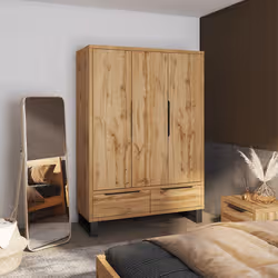 Meublorama HA-HALLE-24N0NG19*5C/188KG placard et armoire de chambre à coucher 4 étagères 3 portes(s) - Vue supplémentaire 2