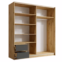 Meublorama MK-URIEL-U1-R20315/U12257-11-B*4C/146KG placard et armoire de chambre à coucher 5 étagères 2 portes(s) - Vue supplémentaire 3