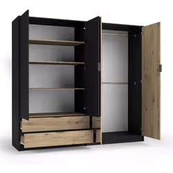 Meublorama MK-UPSALA-UL-U12007/R20315-12II-B*5C/166KG placard et armoire de chambre à coucher 3 étagères 4 portes(s) - Vue supplémentaire 2
