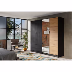 Meublorama MK-ULM-UL-U12007/R20315-12-B*5C/166KG placard et armoire de chambre à coucher 3 étagères 4 portes(s) - Vue supplémentaire 2