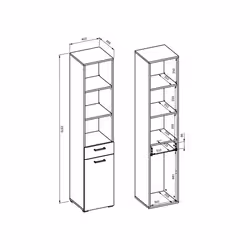 Meublorama HA-ROSA-30CDNO66*1C/35KG miroir de salle de bain et armoire de rangement pour évier - Vue supplémentaire 5