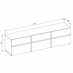 Meublorama HA-CROSS-24CWMY41*1C/48KG Support TV et centre de divertissement 3 tiroir(s) - Vue supplémentaire 5