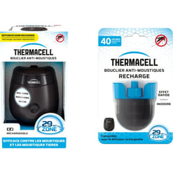 Thermacell - Appareil Anti Moustiques & Moustiques Tigres + Recharge 40h- Bouclier 29m² -Rechargeable - Inodore THE55RECH
