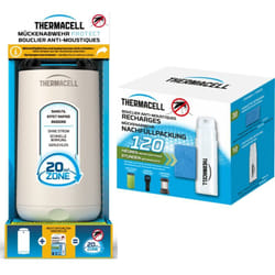 Thermacell - Diffuseur Anti-Moustiques et Moustiques Tigres - Extérieur - Sans Fil Nomade - Zone de Protection 20m² - Effet Rapide - Inodore