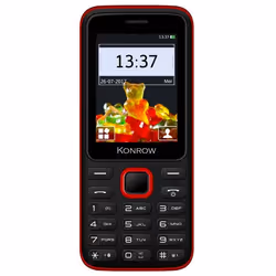 Konrow Sweet - Compact - Ecran 2.4 - Double Sim - Radio FM - Noir / Rouge - Tout Opérateurs
