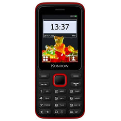 Konrow Sweet - Compact - Ecran 2.4 - Double Sim - Radio FM - Noir / Rouge - Tout Opérateurs