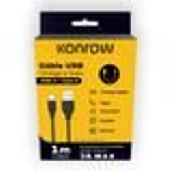 Konrow KCATCPB1- Câble USB Type C  vers Type A (1m 3A Noir) - Emballage Original