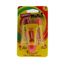Baumes à lèvres - Carmex - Minis baumes - Cerise Fraise Ananas - 3 tubes de 5g - Hydratation optimale