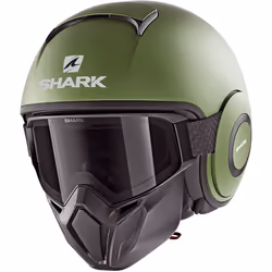 Shark Street-Drak Blank Mat Casque jet, vert, taille XS pour Hommes