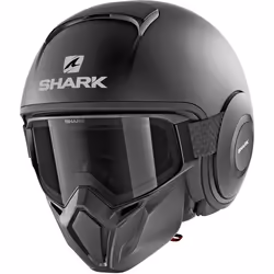 Shark Street-Drak Blank Mat Casque jet, noir, taille XS pour Hommes