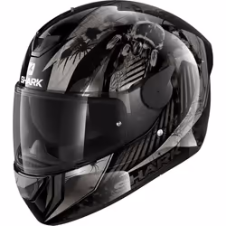 Shark D-SKWAL 2 Atraxx Casque, noir-argent, taille XS pour Hommes