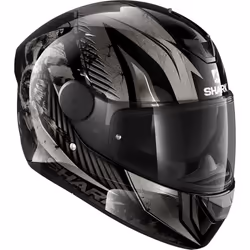Shark D-SKWAL 2 Atraxx Casque, noir-argent, taille XS pour Hommes