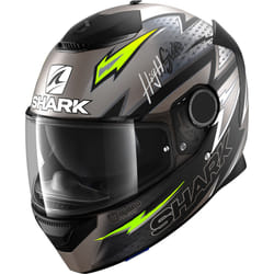 Shark Spartan Adrian Parassol Mat Casque, noir-gris-vert, taille XS pour Hommes