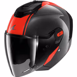 Shark RS Jet Carbon Skin Casque jet, noir-rouge, taille XL pour Hommes