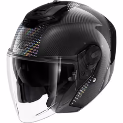 Shark RS Jet Carbon Ikonik Casque jet, noir-argent, taille XS pour Hommes