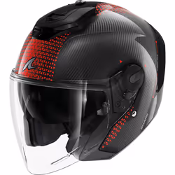 Shark RS Jet Carbon Ikonik Casque jet, noir-rouge, taille XL pour Hommes