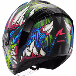 Shark RS Jet Carbon Shaytan Casque jet, charbon-rouge-vert-bleu, taille S pour Hommes